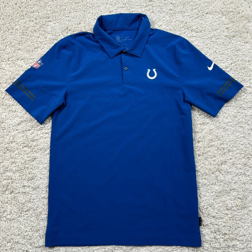 Nike Indianapolis Colts Polo S Blue NFL On Field Dri-FIT Sideline Shirt